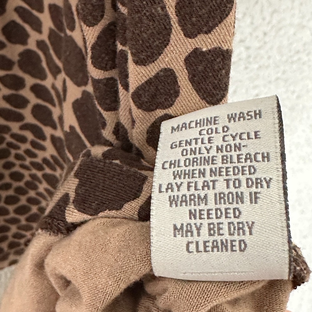 Soft Surroundings Tunic Top Brown Animal Print 3/4 Sleeve Casual Boho Everyday - Picture 8 of 9